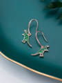 thumb 925 Sterling Silver With Platinum Plated Cute Dinosaur Hook Earrings 2