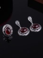 thumb 2018 2018 Alloy Antique Silver Plated Vintage style Artificial Stones Oval-shaped Three Pieces Jewelry Set 2