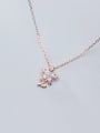 thumb 925 Sterling Silver With Cubic Zirconia Plated Fashion Flower Necklaces 1