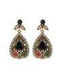 thumb Ethnic style Water Drop Resin stones White Crystals Alloy Drop Earrings 0