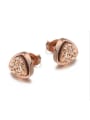 thumb 18K Rose Gold Titanium Crystal Cluster stud Earring 0