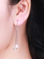 thumb 925 Silver Pearl Zircon Drop Earrings 1