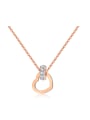 thumb Simple Hollow Heart Rhinestones Titanium Necklace 0