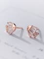 thumb 925 Sterling Silver With Rose Gold Plated Cute Fish Stud Earrings 2