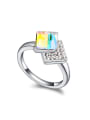 thumb Simple Cubic austrian Crystals Alloy Ring 0