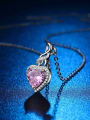 thumb Copper with Cubic Zirconia  pink Heart Necklace 2