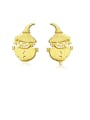 thumb 925 Sterling Silver With Gold Plated Cute Scarecrow  Stud Earrings 0