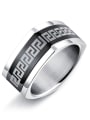 thumb Stainless Steel With White Gold Plated Grain Men Rings 2