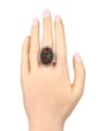 thumb Vintage style Oval Hollow Resin stones Crystals Alloy Ring 1