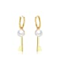 thumb Stainless Steel With Gold Plated Simplistic Key Clip On Earrings 0