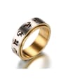 thumb Personality Gold Plated Scripture Titanium Ring 0
