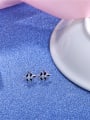 thumb 925 Silver Leaf Shaped Enamel Stud Earrings 2