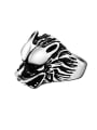 thumb Retro Wolf Head Statement Ring 0