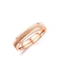 thumb Stainless Steel With Rose Gold Plated Simplistic Round Band Rings 0