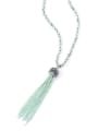thumb Glass Beads Long Sweater Polyamide Tassel Necklace 3