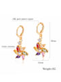 thumb Copper With Gold Plated Personality Water droplet shaped Flower Earrings 2