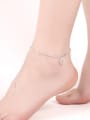 thumb Simple Flowers Bead Silver Anklet 1