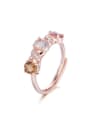 thumb Rose Gold Plated Colorful Gemstones Ring 0