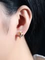thumb Fashion Little Anchor Zircon Gold Plated Earrings 1