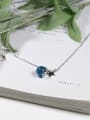 thumb Blue Crystal Ball Little Star Necklace 2