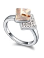 thumb Simple Cubic austrian Crystals Alloy Ring 2