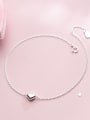 thumb 925 Sterling Silver With Platinum Plated Delicate Heart Anklets 0