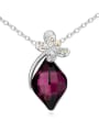 thumb Exquisite Rhombus austrian Crystal Shiny Dragonfly Alloy Necklace 3