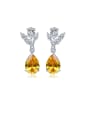 thumb Copper With Platinum Plated Delicate Water Drop Drop Earrings 0