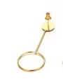 thumb Temperament Round Shaped Gold Plated Titanium Drop Earrings 1