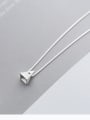 thumb S925 Silver Necklace Pendant female fashion simple geometric conical Necklace temperament personality clavicle chain D4291 3
