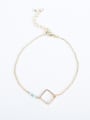 thumb Hollow Square Shaped Adjustable Length Glass Bracelet 0