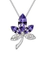 thumb Fashion Maple Leaf austrian Crystals Alloy Necklace 4