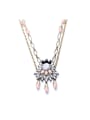 thumb Flowers Shaped Long Alloy Necklace 0