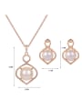 thumb 2018 Alloy Imitation-gold Plated Fashion Artificial Stones Heart-shaped Two Pieces Jewelry Set 2