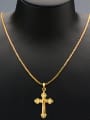 thumb Cross Rhinestones Necklace 1