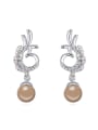 thumb Fashion Imitation Pearls Tiny Cubic Crystals Alloy Stud Earrings 0