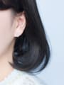 thumb Elegant Hollow Flower Shaped Frosted Silver Stud Earrings 1