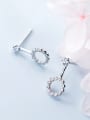 thumb Pure silver Rhinestone hollow sweet Earrings 0