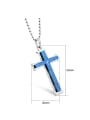 thumb Personalized Blue Cross Scripture Necklace 2