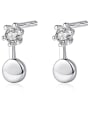 thumb 925 Sterling Silver With Cubic Zirconia Cute Round Stud Earrings 0