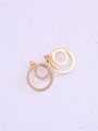 thumb Titanium With Gold Plated Simplistic Smooth Round Drop Earrings 2