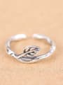 thumb Retro Leaf Silver Opening Ring 0