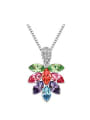 thumb Fashion Marquise austrian Crystals Flowery Pendant Alloy Necklace 0