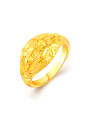 thumb Luxury 24K Gold Plated Flower Pattern Copper Ring 0
