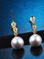 thumb Fashion Shell Pearls Zircons Drop Earrings 1