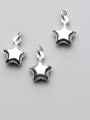 thumb 925 Sterling Silver With Rhodium Plated Simplistic Star Charms 0