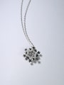 thumb Exquisite Rotatable Zircon Snowflake Pendant 925 Silver Necklace 0