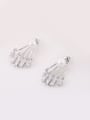 thumb Fashion Imitation Pearl White Zirconias Copper Stud Earrings 0