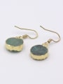 thumb Simple Natural Green Crystal Round Earrings 1