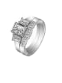 thumb 925 Sterling Silver With Cubic Zirconia Delicate Geometric Stacking Rings 0